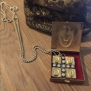 VSA necklace.  Gold tone
Clear crystals